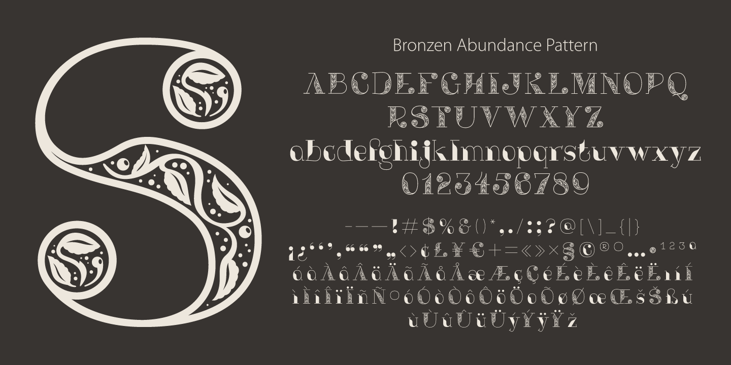 Пример шрифта Bronzen Abundance #2
